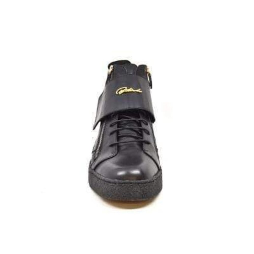 British Walkers Empire Men's Black Leather Crepe Sole High Tops - Picture 2 of 9